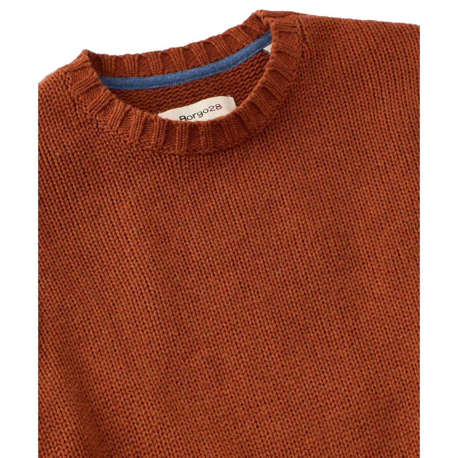 New Borgo28 Men's Merino Wool And Cotton Sweater In Auburn — image 2 of 3